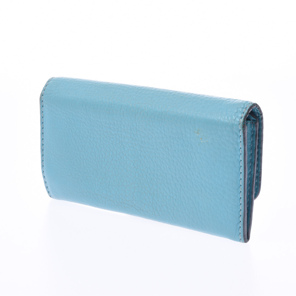 Chloe Wallet Long Marcie Calfskin Blue